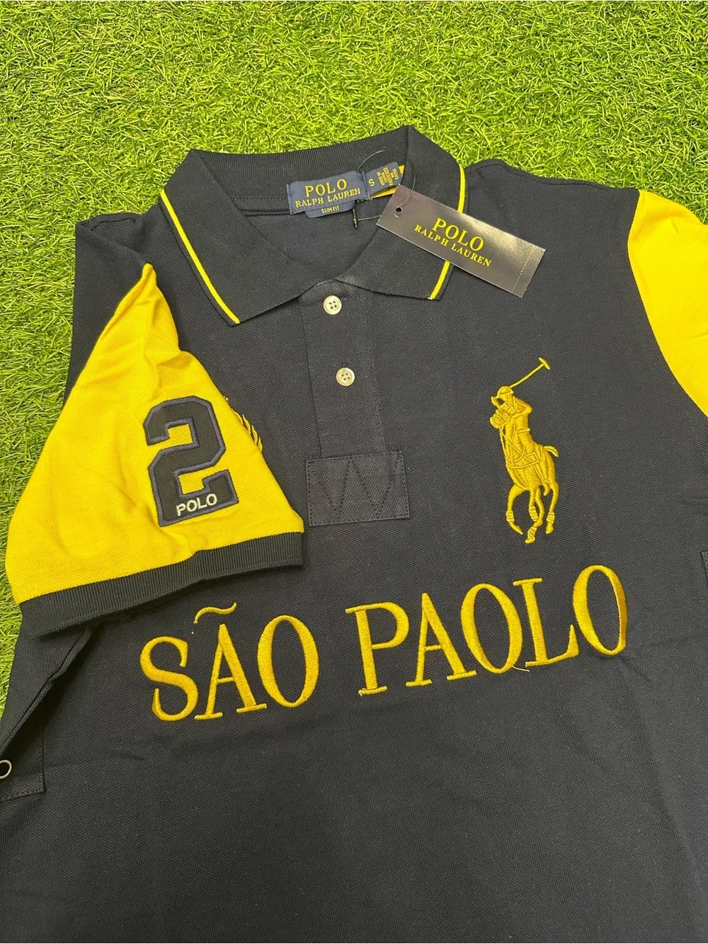 Polo by Ralph Lauren São Paolo Colorblock Polo - Navy & Yellow